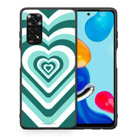 Thumbnail for Θήκη Xiaomi Redmi Note 11 Pro 5G Green Hearts από τη Smartfits με σχέδιο στο πίσω μέρος και μαύρο περίβλημα | Xiaomi Redmi Note 11 Pro 5G Green Hearts case with colorful back and black bezels
