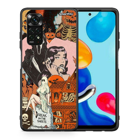 Θήκη Xiaomi Redmi Note 12 Pro 4G Halloween Collage από τη Smartfits με σχέδιο στο πίσω μέρος και μαύρο περίβλημα | Xiaomi Redmi Note 12 Pro 4G Halloween Collage case with colorful back and black bezels