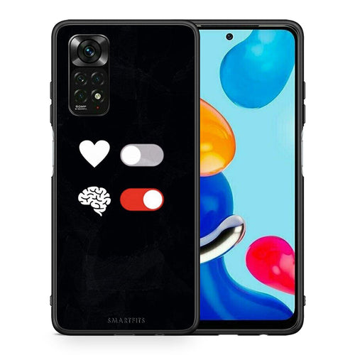 Θήκη Αγίου Βαλεντίνου Xiaomi Redmi Note 11 Pro 5G Heart Vs Brain από τη Smartfits με σχέδιο στο πίσω μέρος και μαύρο περίβλημα | Xiaomi Redmi Note 11 Pro 5G Heart Vs Brain case with colorful back and black bezels
