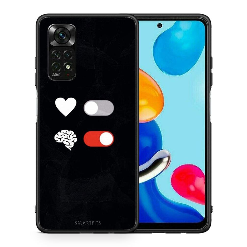 Θήκη Αγίου Βαλεντίνου Xiaomi Redmi Note 11 Pro 5G Heart Vs Brain από τη Smartfits με σχέδιο στο πίσω μέρος και μαύρο περίβλημα | Xiaomi Redmi Note 11 Pro 5G Heart Vs Brain case with colorful back and black bezels