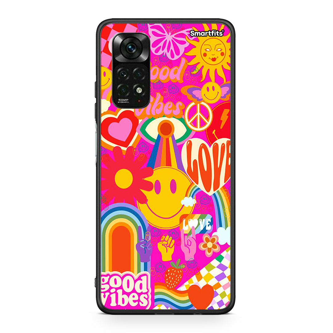 Xiaomi Redmi Note 12 Pro 4G Hippie Love θήκη από τη Smartfits με σχέδιο στο πίσω μέρος και μαύρο περίβλημα | Smartphone case with colorful back and black bezels by Smartfits