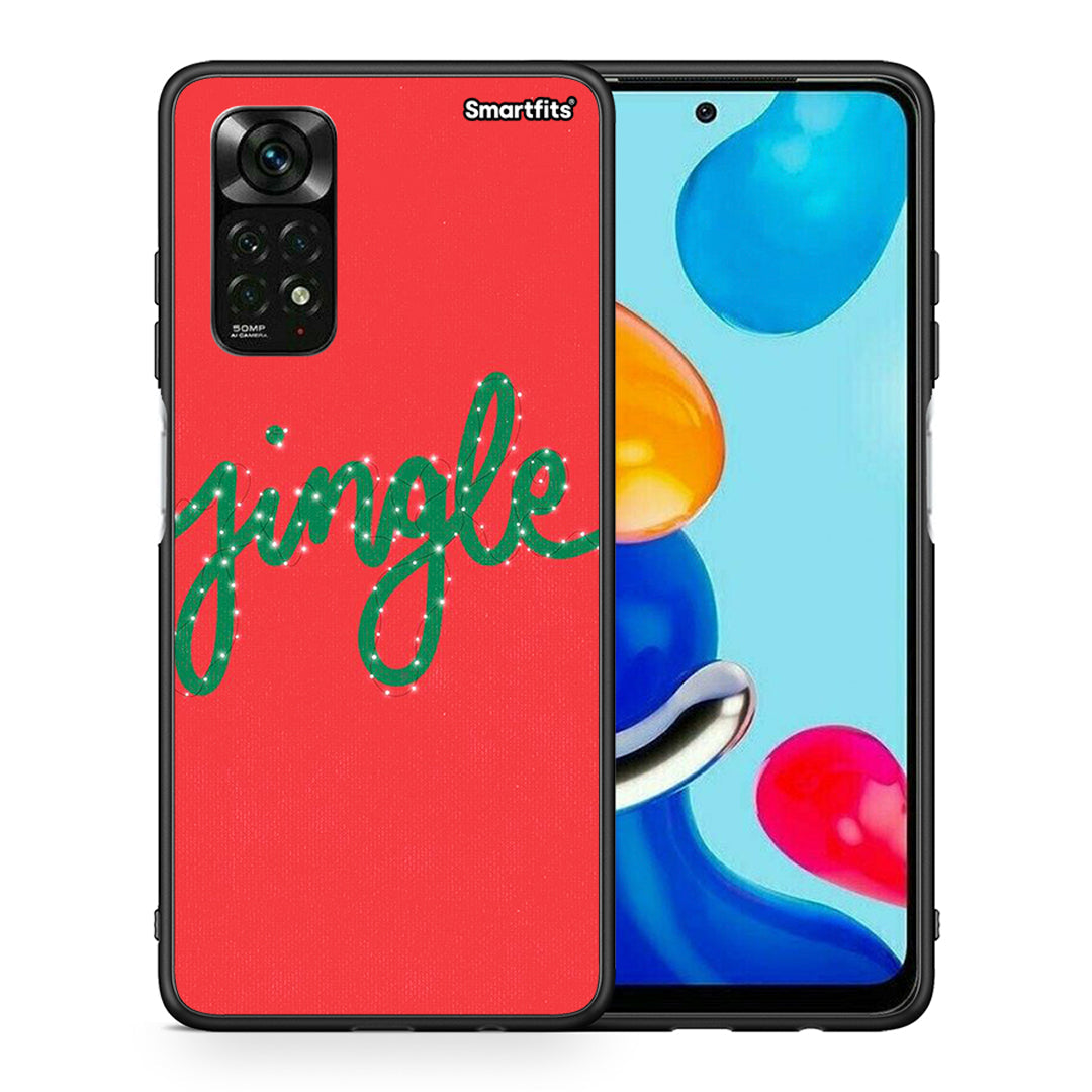Θήκη Xiaomi Redmi Note 12 Pro 4G Jingle Xmas από τη Smartfits με σχέδιο στο πίσω μέρος και μαύρο περίβλημα | Xiaomi Redmi Note 12 Pro 4G Jingle Xmas case with colorful back and black bezels