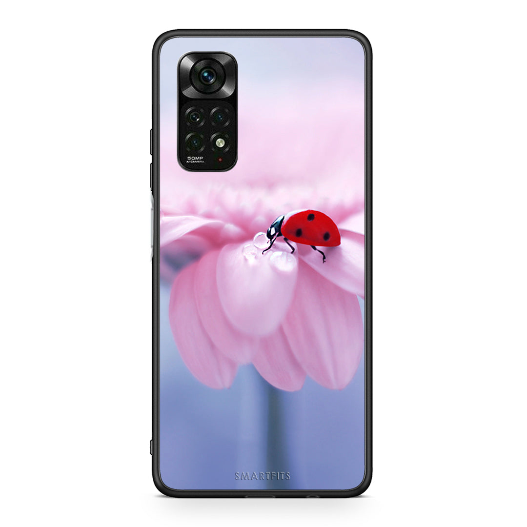 Xiaomi Redmi Note 11 Pro 5G Ladybug Flower θήκη από τη Smartfits με σχέδιο στο πίσω μέρος και μαύρο περίβλημα | Smartphone case with colorful back and black bezels by Smartfits