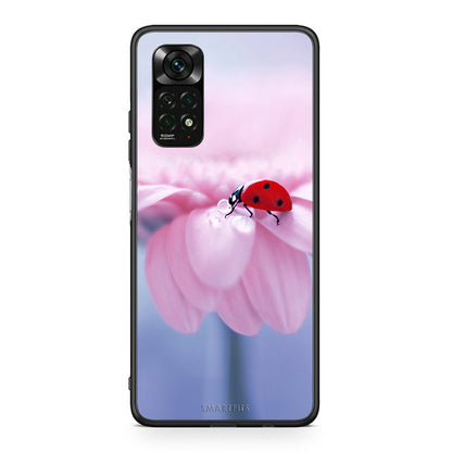 Xiaomi Redmi Note 11 Pro 5G Ladybug Flower θήκη από τη Smartfits με σχέδιο στο πίσω μέρος και μαύρο περίβλημα | Smartphone case with colorful back and black bezels by Smartfits
