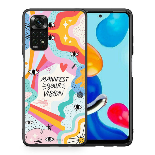 Θήκη Xiaomi Redmi Note 11 Pro 5G Manifest Your Vision από τη Smartfits με σχέδιο στο πίσω μέρος και μαύρο περίβλημα | Xiaomi Redmi Note 11 Pro 5G Manifest Your Vision case with colorful back and black bezels