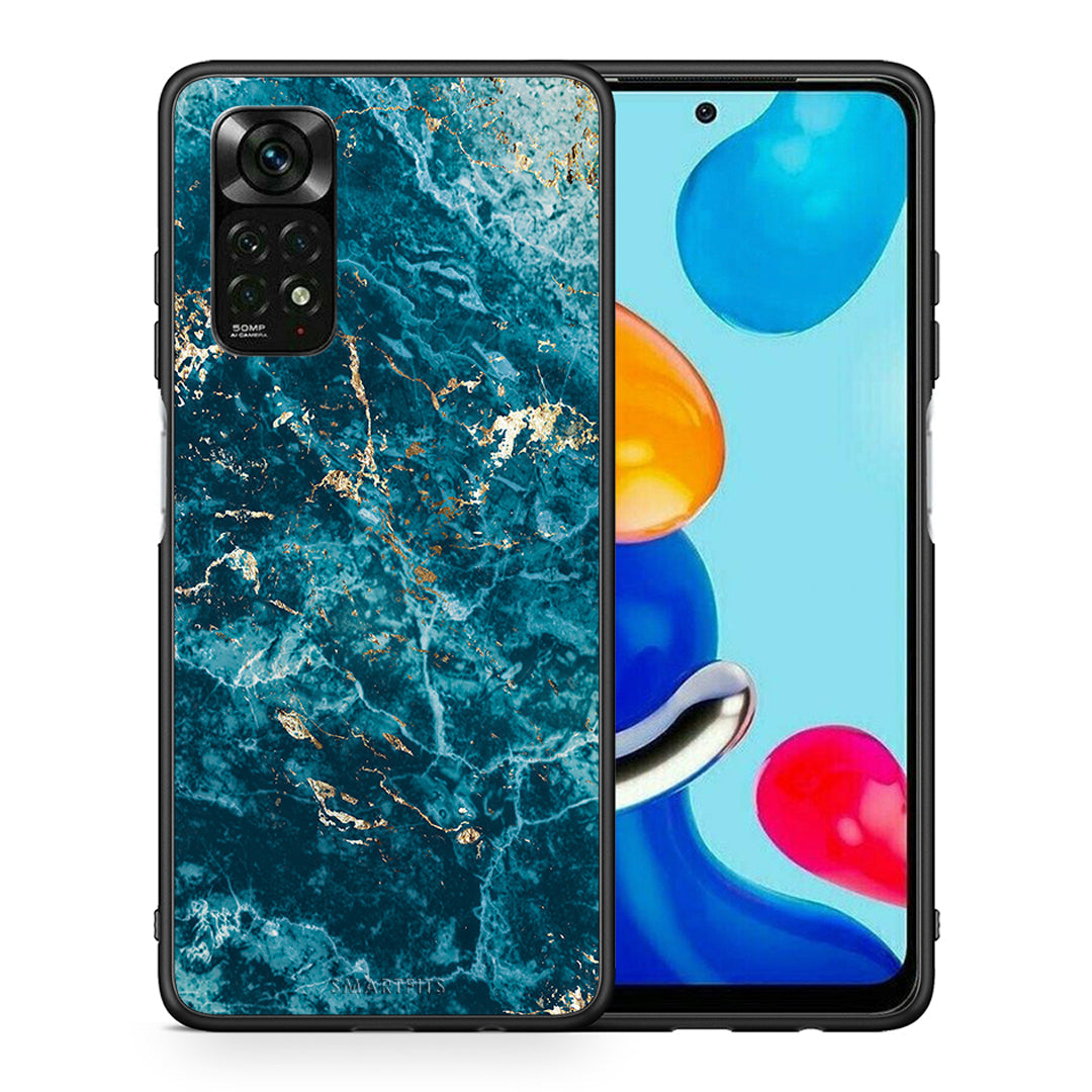 Θήκη Xiaomi Redmi Note 12 Pro 4G Marble Blue από τη Smartfits με σχέδιο στο πίσω μέρος και μαύρο περίβλημα | Xiaomi Redmi Note 12 Pro 4G Marble Blue case with colorful back and black bezels