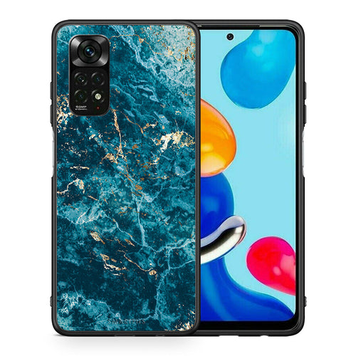 Θήκη Xiaomi Redmi Note 12 Pro 4G Marble Blue από τη Smartfits με σχέδιο στο πίσω μέρος και μαύρο περίβλημα | Xiaomi Redmi Note 12 Pro 4G Marble Blue case with colorful back and black bezels
