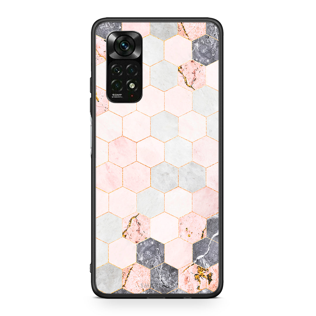 4 - Xiaomi Redmi Note 12 Pro 4G Hexagon Pink Marble case, cover, bumper