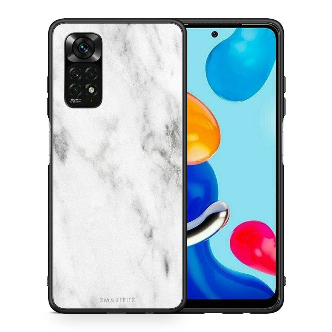 Θήκη Xiaomi Redmi Note 11 Pro 5G White Marble από τη Smartfits με σχέδιο στο πίσω μέρος και μαύρο περίβλημα | Xiaomi Redmi Note 11 Pro 5G White Marble case with colorful back and black bezels