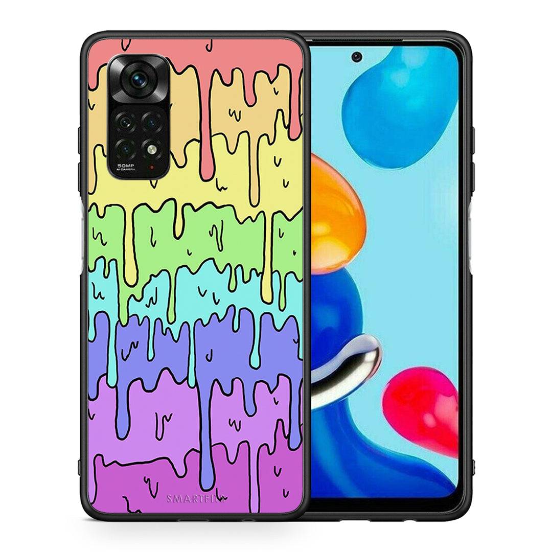 Θήκη Xiaomi Redmi Note 12 Pro 4G Melting Rainbow από τη Smartfits με σχέδιο στο πίσω μέρος και μαύρο περίβλημα | Xiaomi Redmi Note 12 Pro 4G Melting Rainbow case with colorful back and black bezels