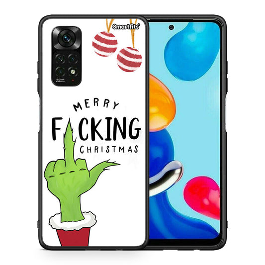 Θήκη Xiaomi Redmi Note 12 Pro 4G Merry F Xmas από τη Smartfits με σχέδιο στο πίσω μέρος και μαύρο περίβλημα | Xiaomi Redmi Note 12 Pro 4G Merry F Xmas case with colorful back and black bezels