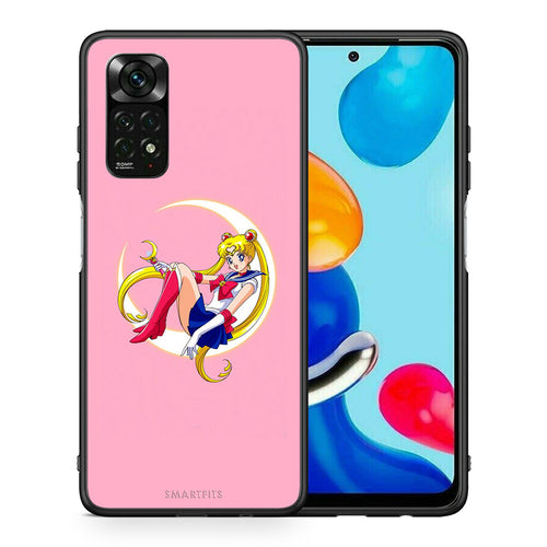 Θήκη Xiaomi Redmi Note 11 Pro 5G Moon Girl από τη Smartfits με σχέδιο στο πίσω μέρος και μαύρο περίβλημα | Xiaomi Redmi Note 11 Pro 5G Moon Girl case with colorful back and black bezels