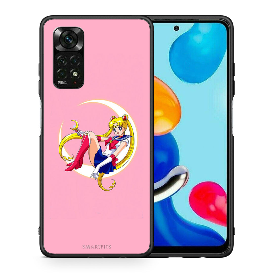 Θήκη Xiaomi Redmi Note 12 Pro 4G Moon Girl από τη Smartfits με σχέδιο στο πίσω μέρος και μαύρο περίβλημα | Xiaomi Redmi Note 12 Pro 4G Moon Girl case with colorful back and black bezels