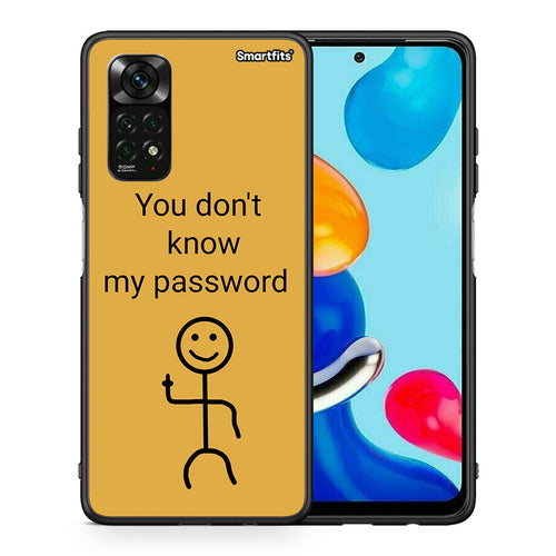 Θήκη Xiaomi Redmi Note 11 Pro 5G My Password από τη Smartfits με σχέδιο στο πίσω μέρος και μαύρο περίβλημα | Xiaomi Redmi Note 11 Pro 5G My Password case with colorful back and black bezels