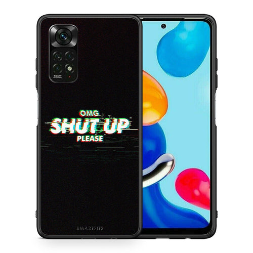 Θήκη Xiaomi Redmi Note 11 Pro 5G OMG ShutUp από τη Smartfits με σχέδιο στο πίσω μέρος και μαύρο περίβλημα | Xiaomi Redmi Note 11 Pro 5G OMG ShutUp case with colorful back and black bezels