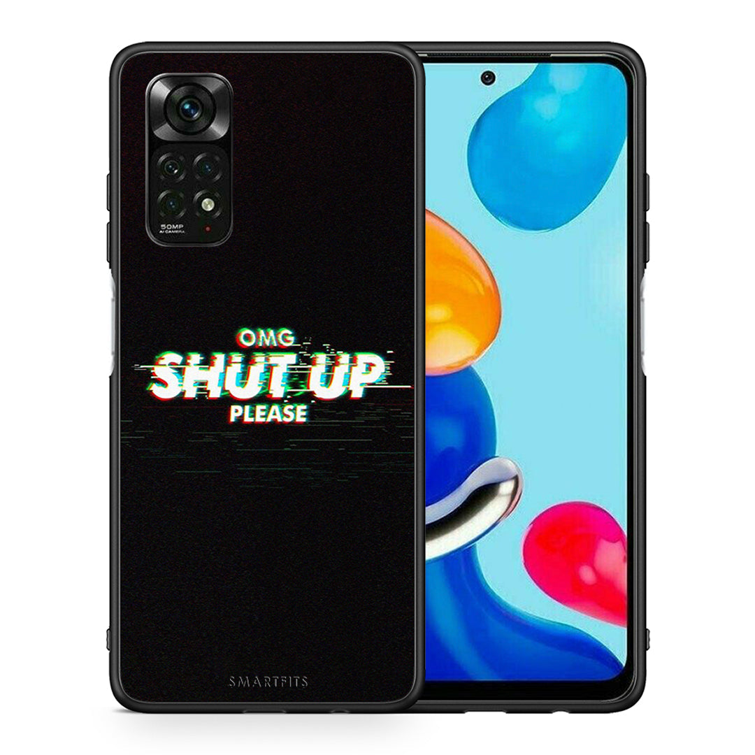 Θήκη Xiaomi Redmi Note 12 Pro 4G OMG ShutUp από τη Smartfits με σχέδιο στο πίσω μέρος και μαύρο περίβλημα | Xiaomi Redmi Note 12 Pro 4G OMG ShutUp case with colorful back and black bezels