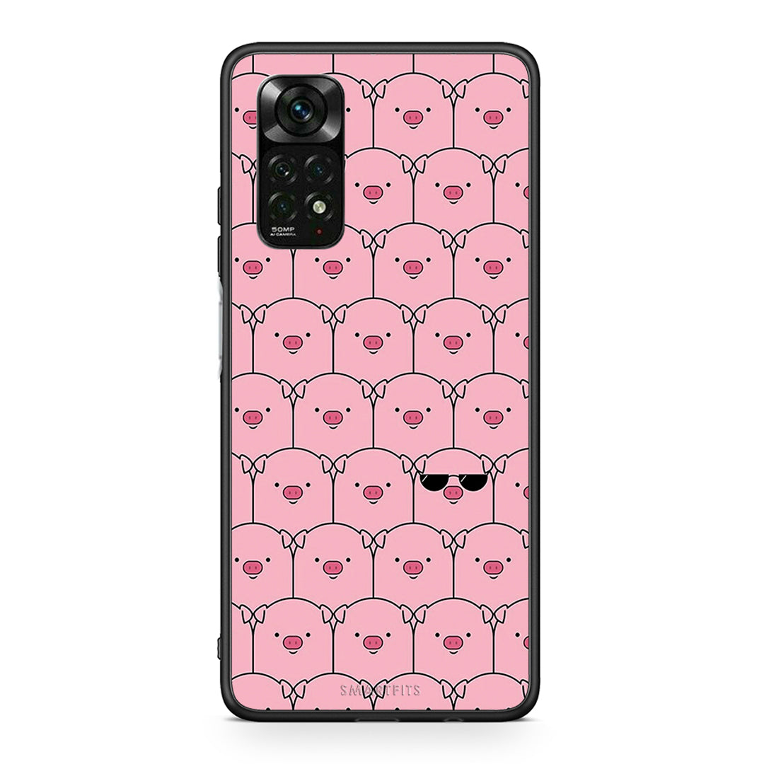 Xiaomi Redmi Note 11 Pro 5G Pig Glasses θήκη από τη Smartfits με σχέδιο στο πίσω μέρος και μαύρο περίβλημα | Smartphone case with colorful back and black bezels by Smartfits