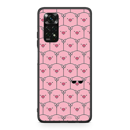 Xiaomi Redmi Note 11 Pro 5G Pig Glasses θήκη από τη Smartfits με σχέδιο στο πίσω μέρος και μαύρο περίβλημα | Smartphone case with colorful back and black bezels by Smartfits