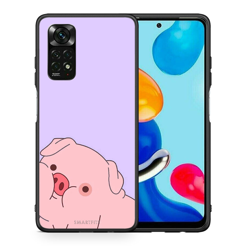 Θήκη Αγίου Βαλεντίνου Xiaomi Redmi Note 11 Pro 5G Pig Love 2 από τη Smartfits με σχέδιο στο πίσω μέρος και μαύρο περίβλημα | Xiaomi Redmi Note 11 Pro 5G Pig Love 2 case with colorful back and black bezels