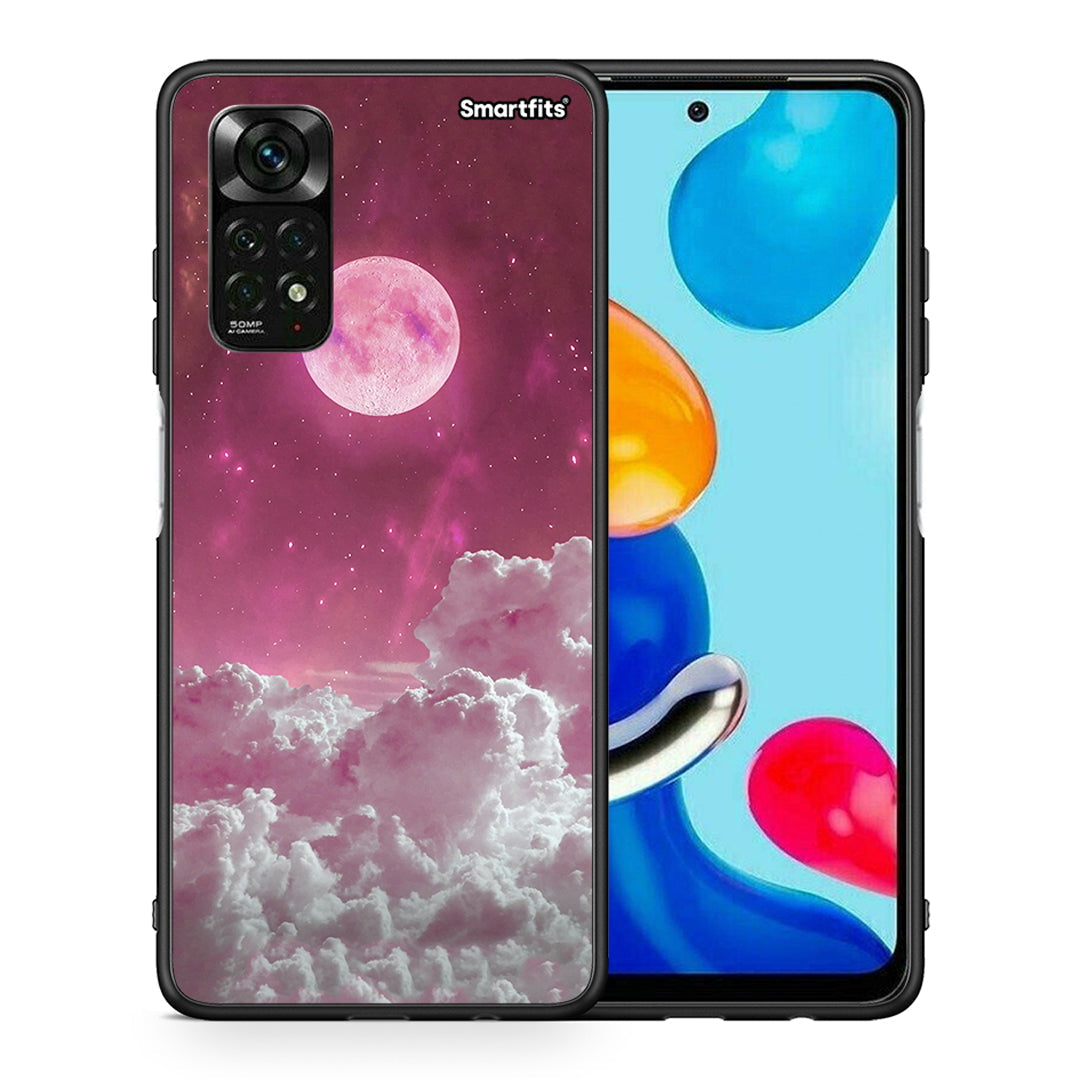 Θήκη Xiaomi Redmi Note 12 Pro 4G Pink Moon από τη Smartfits με σχέδιο στο πίσω μέρος και μαύρο περίβλημα | Xiaomi Redmi Note 12 Pro 4G Pink Moon case with colorful back and black bezels