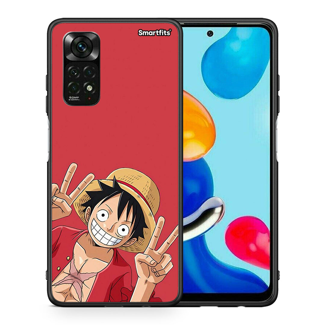 Θήκη Xiaomi Redmi Note 12 Pro 4G Pirate Luffy από τη Smartfits με σχέδιο στο πίσω μέρος και μαύρο περίβλημα | Xiaomi Redmi Note 12 Pro 4G Pirate Luffy case with colorful back and black bezels