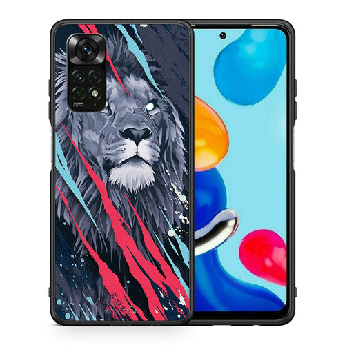 Θήκη Xiaomi Redmi Note 11 Pro 5G Lion Designer PopArt από τη Smartfits με σχέδιο στο πίσω μέρος και μαύρο περίβλημα | Xiaomi Redmi Note 11 Pro 5G Lion Designer PopArt case with colorful back and black bezels