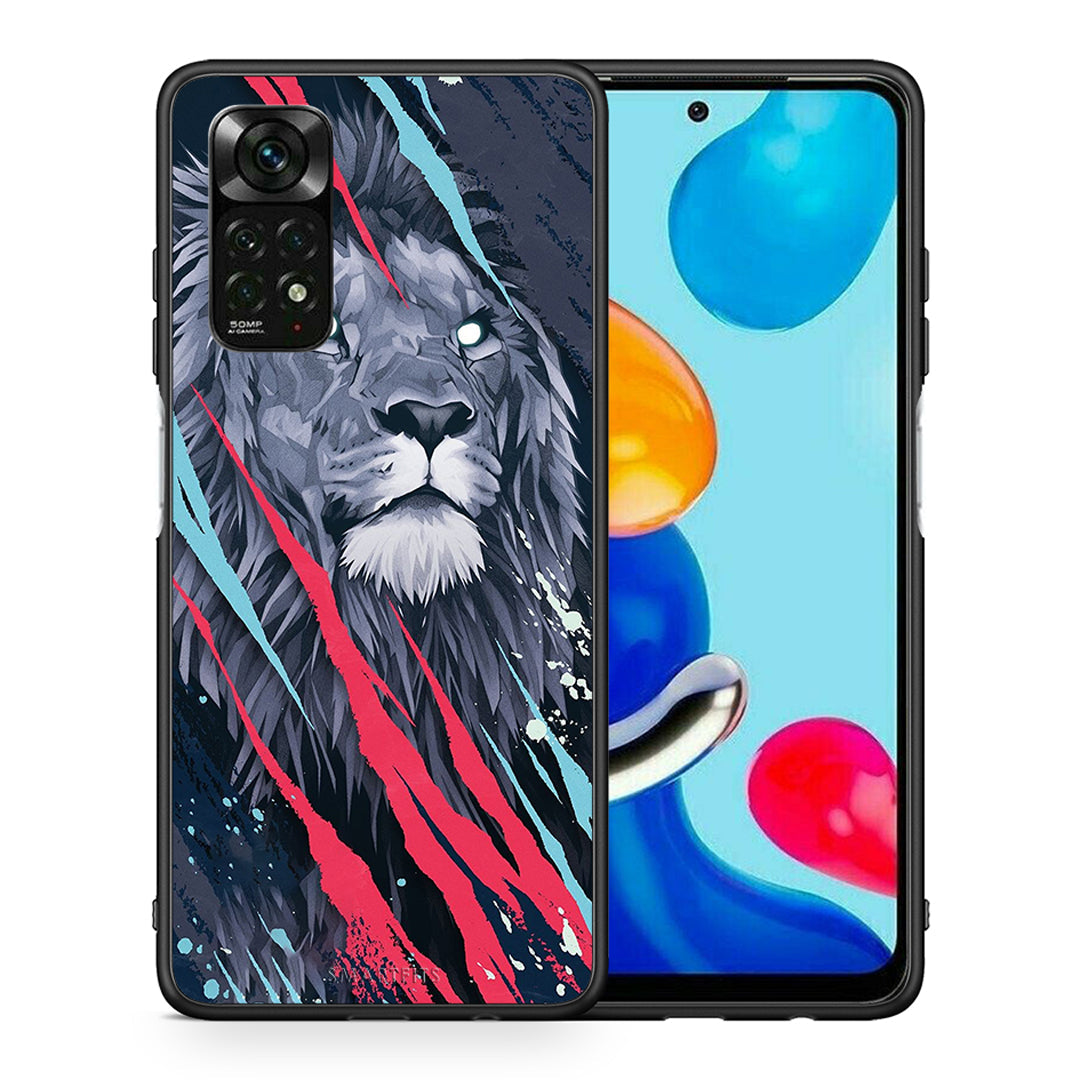 Θήκη Xiaomi Redmi Note 12 Pro 4G Lion Designer PopArt από τη Smartfits με σχέδιο στο πίσω μέρος και μαύρο περίβλημα | Xiaomi Redmi Note 12 Pro 4G Lion Designer PopArt case with colorful back and black bezels