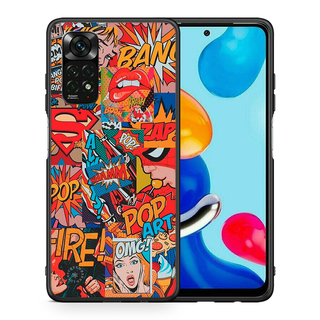 Θήκη Xiaomi Redmi Note 12 Pro 4G PopArt OMG από τη Smartfits με σχέδιο στο πίσω μέρος και μαύρο περίβλημα | Xiaomi Redmi Note 12 Pro 4G PopArt OMG case with colorful back and black bezels