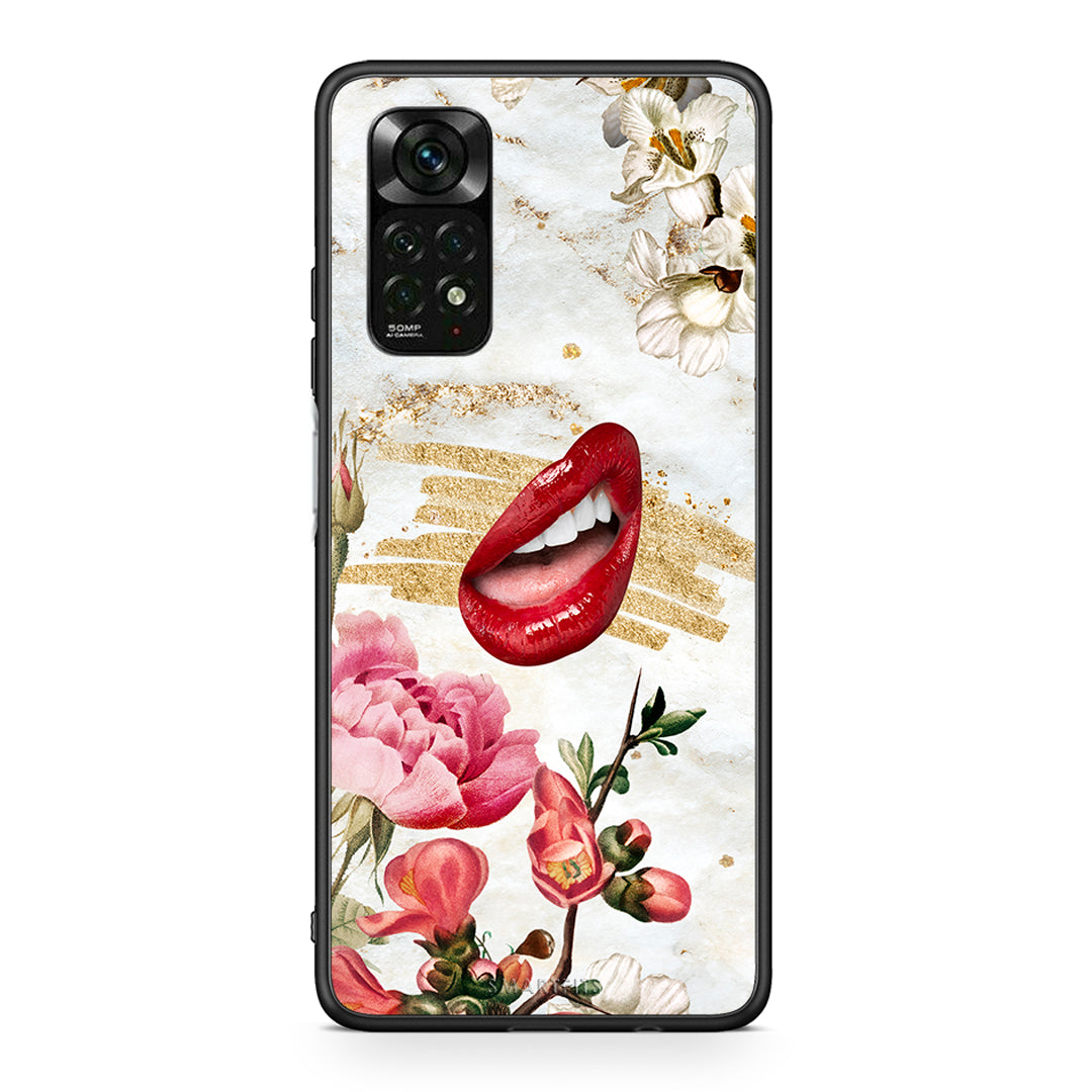 Xiaomi Redmi Note 12 Pro 4G Red Lips θήκη από τη Smartfits με σχέδιο στο πίσω μέρος και μαύρο περίβλημα | Smartphone case with colorful back and black bezels by Smartfits