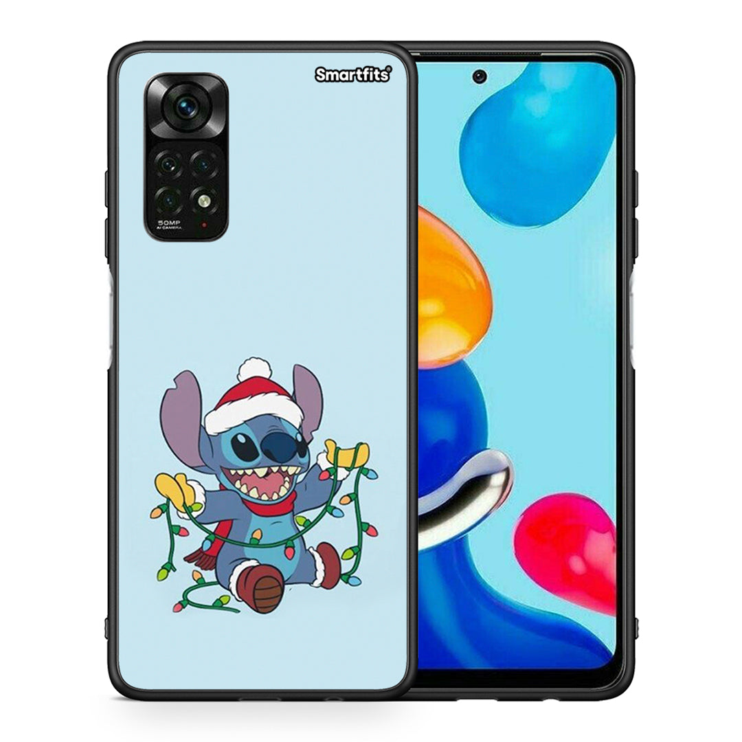 Θήκη Xiaomi Redmi Note 11 Pro 5G Santa Stich από τη Smartfits με σχέδιο στο πίσω μέρος και μαύρο περίβλημα | Xiaomi Redmi Note 11 Pro 5G Santa Stich case with colorful back and black bezels