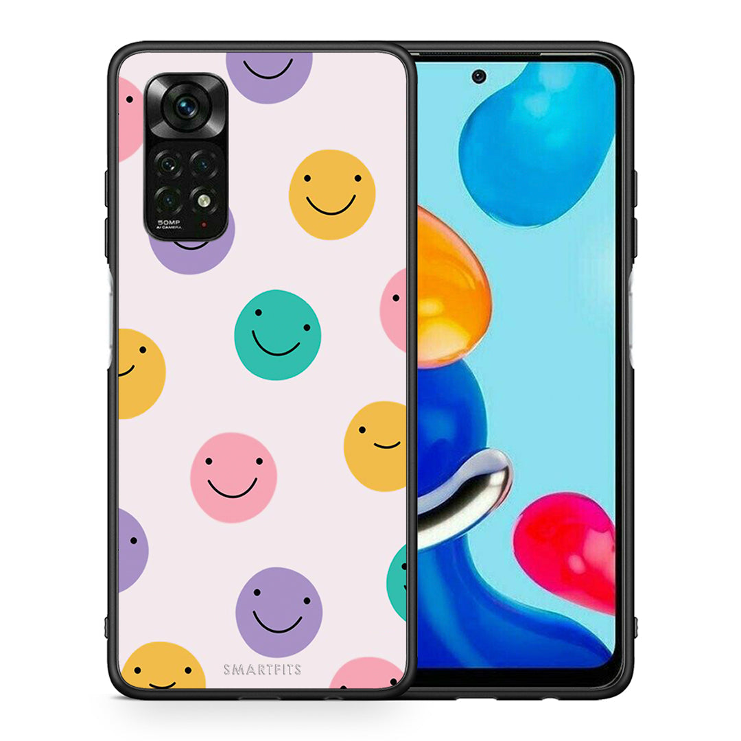 Θήκη Xiaomi Redmi Note 11 Pro 5G Smiley Faces από τη Smartfits με σχέδιο στο πίσω μέρος και μαύρο περίβλημα | Xiaomi Redmi Note 11 Pro 5G Smiley Faces case with colorful back and black bezels