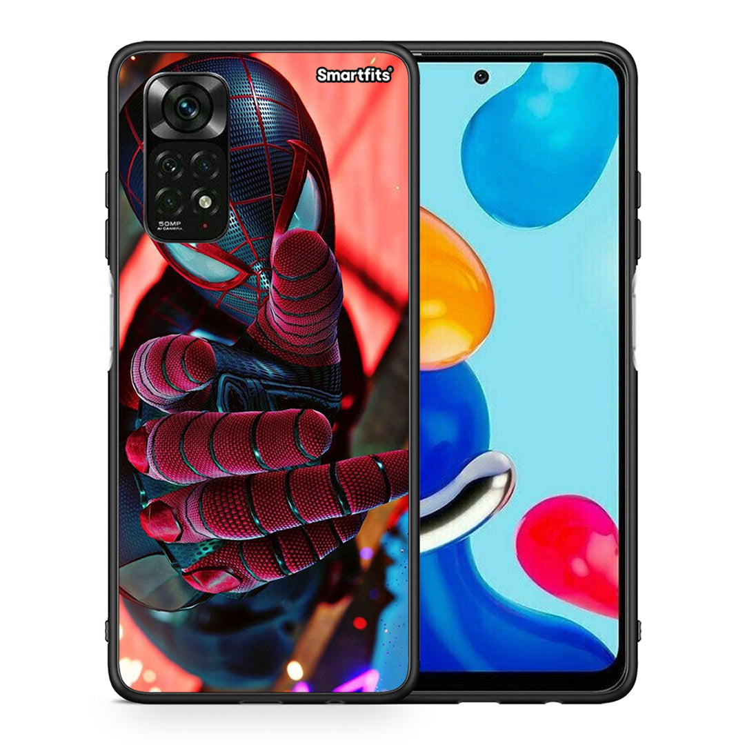 Θήκη Xiaomi Redmi Note 12 Pro 4G Spider Hand από τη Smartfits με σχέδιο στο πίσω μέρος και μαύρο περίβλημα | Xiaomi Redmi Note 12 Pro 4G Spider Hand case with colorful back and black bezels