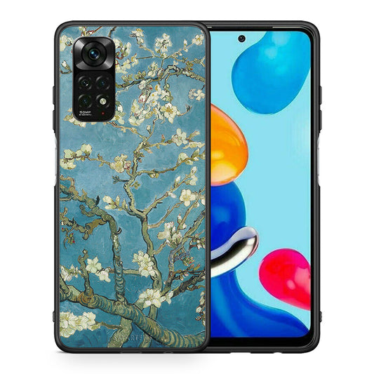 Θήκη Xiaomi Redmi Note 11 Pro 5G White Blossoms από τη Smartfits με σχέδιο στο πίσω μέρος και μαύρο περίβλημα | Xiaomi Redmi Note 11 Pro 5G White Blossoms case with colorful back and black bezels