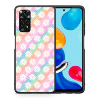 Thumbnail for Θήκη Xiaomi Redmi Note 11 Pro 5G White Daisies από τη Smartfits με σχέδιο στο πίσω μέρος και μαύρο περίβλημα | Xiaomi Redmi Note 11 Pro 5G White Daisies case with colorful back and black bezels