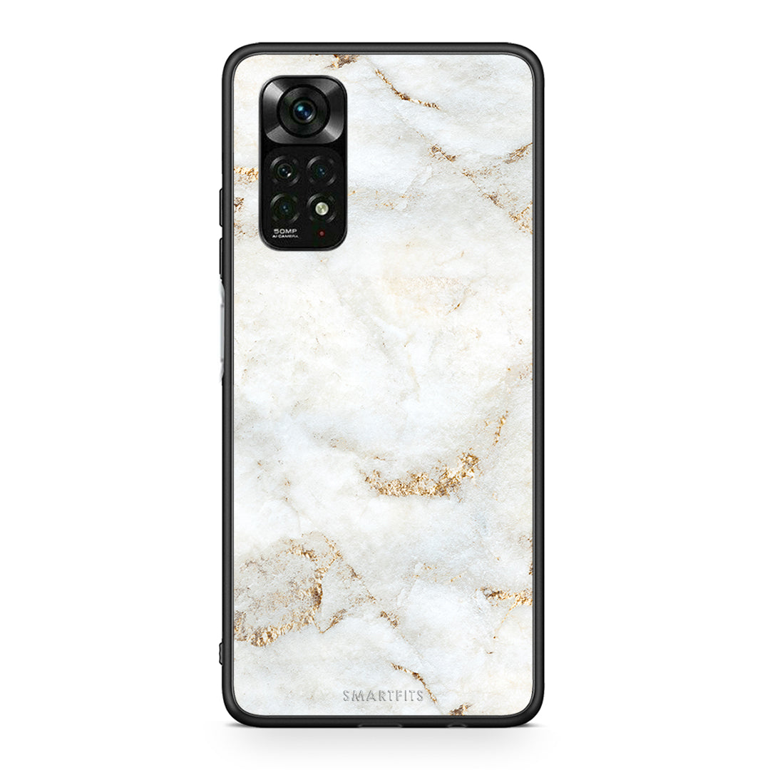 Xiaomi Redmi Note 11 Pro 5G White Gold Marble θήκη από τη Smartfits με σχέδιο στο πίσω μέρος και μαύρο περίβλημα | Smartphone case with colorful back and black bezels by Smartfits