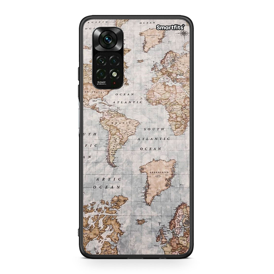 Xiaomi Redmi Note 11 Pro 5G World Map Θήκη από τη Smartfits με σχέδιο στο πίσω μέρος και μαύρο περίβλημα | Smartphone case with colorful back and black bezels by Smartfits