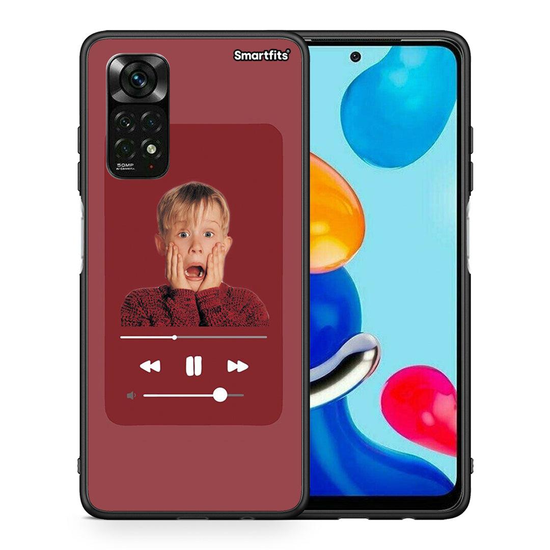 Θήκη Xiaomi Redmi Note 12 Pro 4G Xmas Alone Music από τη Smartfits με σχέδιο στο πίσω μέρος και μαύρο περίβλημα | Xiaomi Redmi Note 12 Pro 4G Xmas Alone Music case with colorful back and black bezels