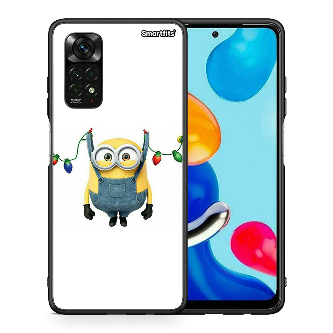 Θήκη Xiaomi Redmi Note 11 Pro 5G Xmas Minion Lights από τη Smartfits με σχέδιο στο πίσω μέρος και μαύρο περίβλημα | Xiaomi Redmi Note 11 Pro 5G Xmas Minion Lights case with colorful back and black bezels