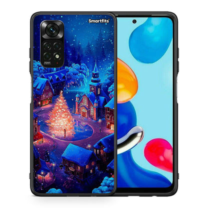 Θήκη Xiaomi Redmi Note 12 Pro 4G Xmas Village από τη Smartfits με σχέδιο στο πίσω μέρος και μαύρο περίβλημα | Xiaomi Redmi Note 12 Pro 4G Xmas Village case with colorful back and black bezels
