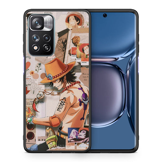 Θήκη Xiaomi Redmi Note 11 Pro/11 Pro+ Anime Collage από τη Smartfits με σχέδιο στο πίσω μέρος και μαύρο περίβλημα | Xiaomi Redmi Note 11 Pro/11 Pro+ Anime Collage case with colorful back and black bezels