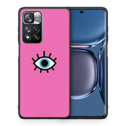 Θήκη Xiaomi Redmi Note 11 Pro/11 Pro+ Blue Eye Pink από τη Smartfits με σχέδιο στο πίσω μέρος και μαύρο περίβλημα | Xiaomi Redmi Note 11 Pro/11 Pro+ Blue Eye Pink case with colorful back and black bezels