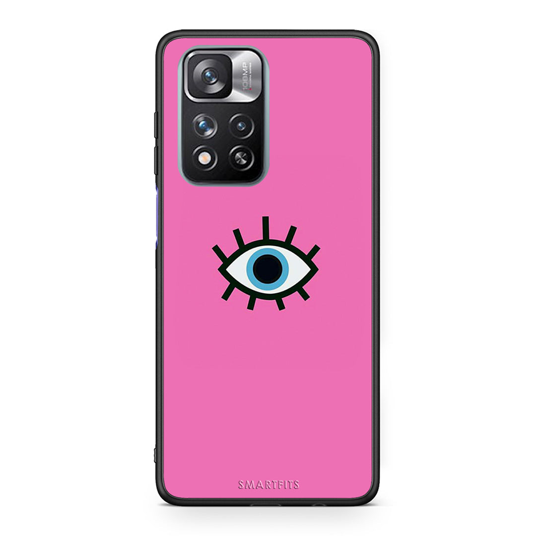 Xiaomi Redmi Note 11 Pro/11 Pro+ Blue Eye Pink θήκη από τη Smartfits με σχέδιο στο πίσω μέρος και μαύρο περίβλημα | Smartphone case with colorful back and black bezels by Smartfits