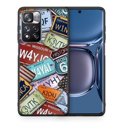 Θήκη Xiaomi Redmi Note 11 Pro/11 Pro+ Car Plates από τη Smartfits με σχέδιο στο πίσω μέρος και μαύρο περίβλημα | Xiaomi Redmi Note 11 Pro/11 Pro+ Car Plates case with colorful back and black bezels