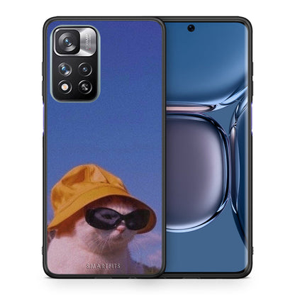 Θήκη Xiaomi Redmi Note 11 Pro/11 Pro+ Cat Diva από τη Smartfits με σχέδιο στο πίσω μέρος και μαύρο περίβλημα | Xiaomi Redmi Note 11 Pro/11 Pro+ Cat Diva case with colorful back and black bezels