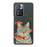 Thumbnail for Xiaomi Redmi Note 11 Pro/11 Pro+ Cat Goldfish θήκη από τη Smartfits με σχέδιο στο πίσω μέρος και μαύρο περίβλημα | Smartphone case with colorful back and black bezels by Smartfits