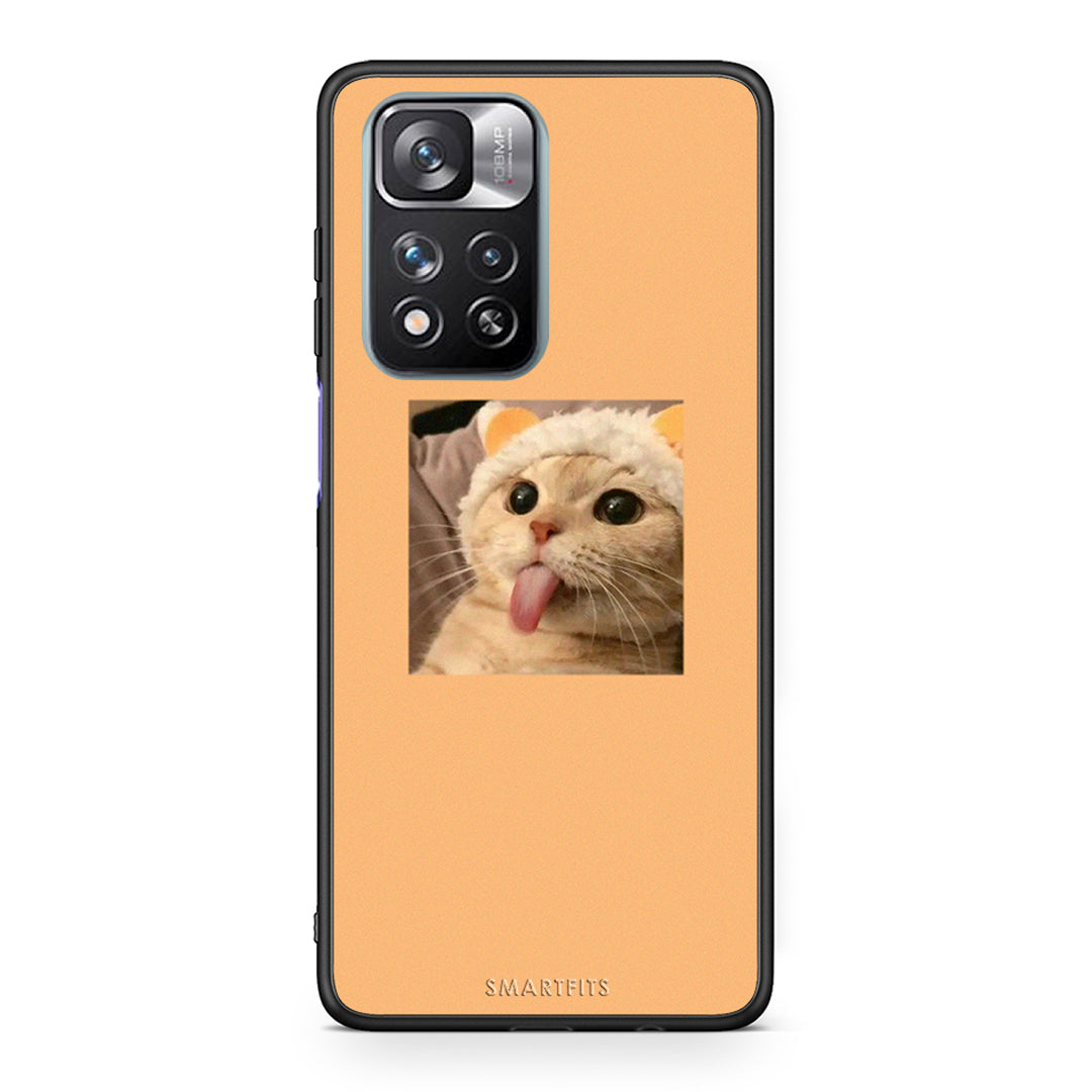 Xiaomi Redmi Note 11 Pro/11 Pro+ Cat Tongue θήκη από τη Smartfits με σχέδιο στο πίσω μέρος και μαύρο περίβλημα | Smartphone case with colorful back and black bezels by Smartfits