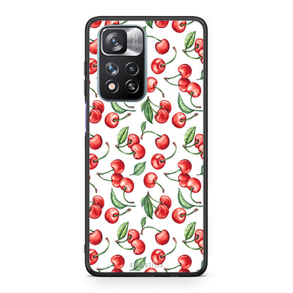 Xiaomi Redmi Note 11 Pro/11 Pro+ Cherry Summer θήκη από τη Smartfits με σχέδιο στο πίσω μέρος και μαύρο περίβλημα | Smartphone case with colorful back and black bezels by Smartfits