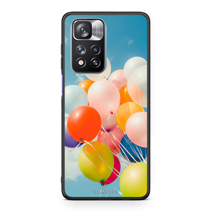 Xiaomi Redmi Note 11 Pro/11 Pro+ Colorful Balloons θήκη από τη Smartfits με σχέδιο στο πίσω μέρος και μαύρο περίβλημα | Smartphone case with colorful back and black bezels by Smartfits