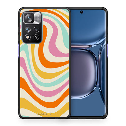 Θήκη Xiaomi Redmi Note 11 Pro/11 Pro+ Colourful Waves από τη Smartfits με σχέδιο στο πίσω μέρος και μαύρο περίβλημα | Xiaomi Redmi Note 11 Pro/11 Pro+ Colourful Waves case with colorful back and black bezels