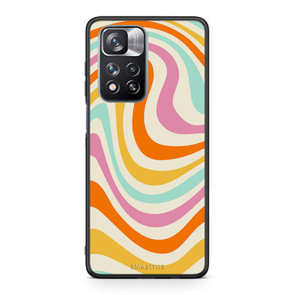 Xiaomi Redmi Note 11 Pro/11 Pro+ Colourful Waves θήκη από τη Smartfits με σχέδιο στο πίσω μέρος και μαύρο περίβλημα | Smartphone case with colorful back and black bezels by Smartfits